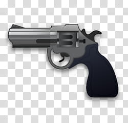 Emoji, gray revolver pistol graphic transparent background PNG clipart