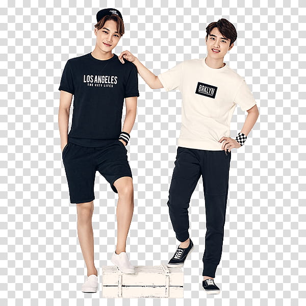 KaiSoo Render, two men stepping on white case transparent background PNG clipart