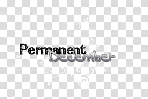 , Permanent December text transparent background PNG clipart