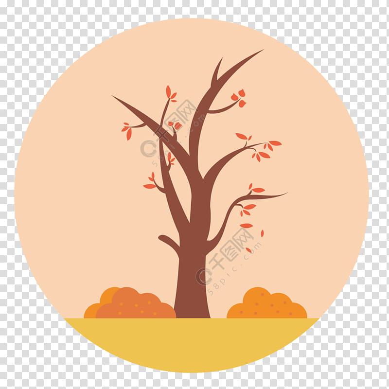 Oak Tree Leaf, Computer, Branching, Orange, Plant, Woody Plant, Plate, Sky transparent background PNG clipart