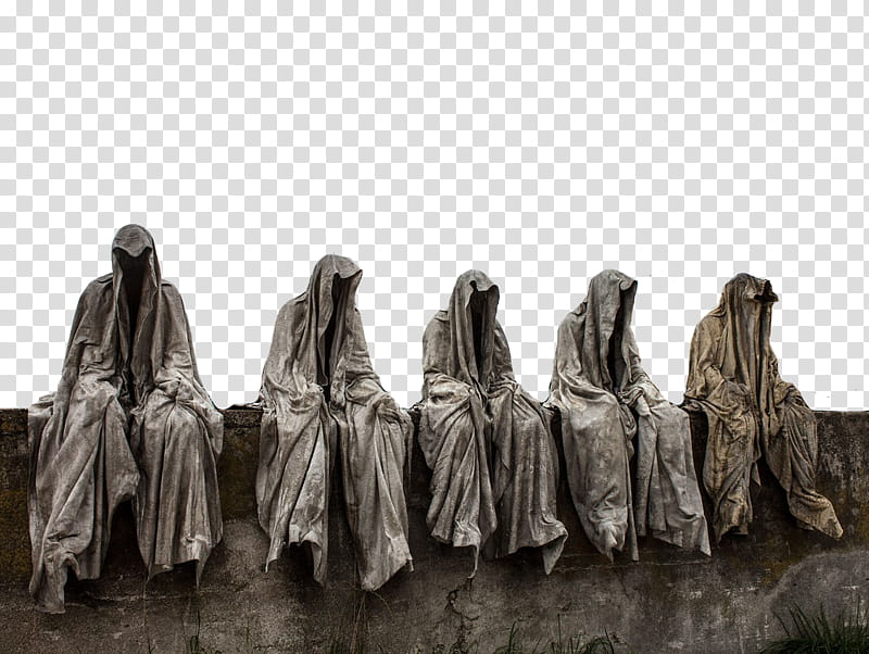 , five gray cloaks transparent background PNG clipart