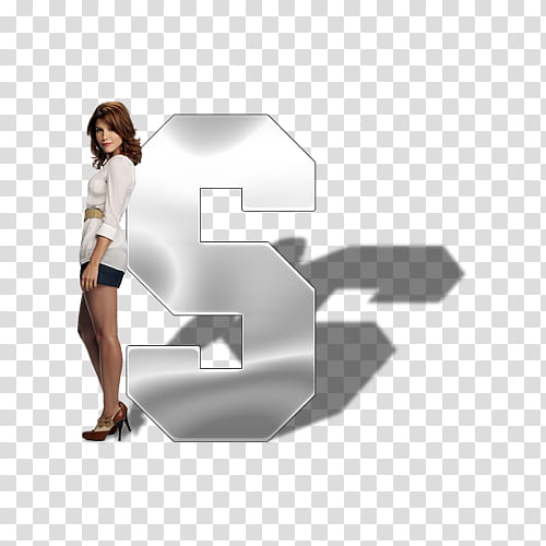 Celebrity Alphabet Psd , standing woman beside letter S illustration transparent background PNG clipart