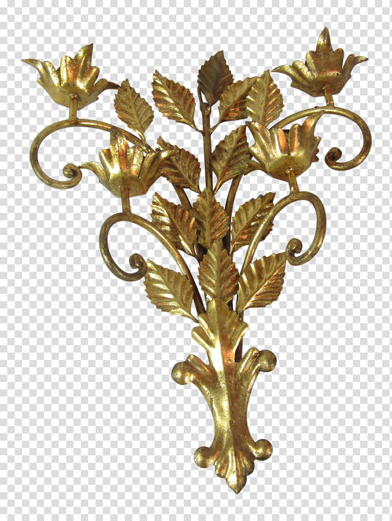 Floral Gold, Brass, Gold Leaf, Sconce, Candlestick, Gilding, Tableware, Gold Glass, Metal, Chandelier transparent background PNG clipart