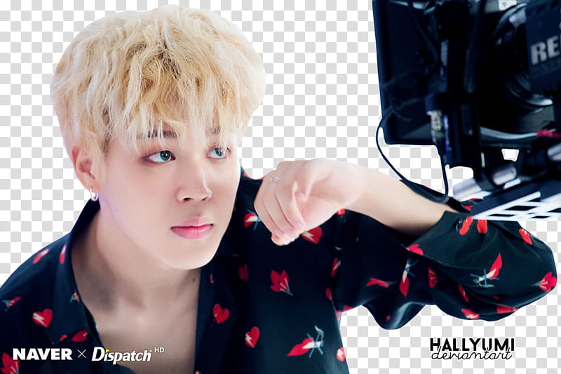 Jimin, BTS Naver x Dispatch advertisement with text overlay transparent background PNG clipart