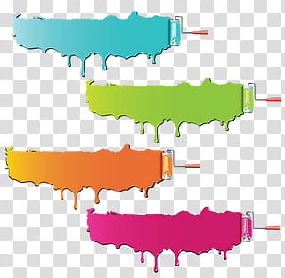 Manchas de pinturas para hacer una firma, four assorted-color paint roller strokes illustration transparent background PNG clipart