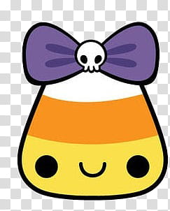 candy corn wearing skull bow illustration transparent background PNG clipart