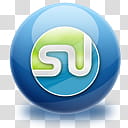 The Spherical Icon Set, stumbleupon, green, white, and blue abstract illustration transparent background PNG clipart