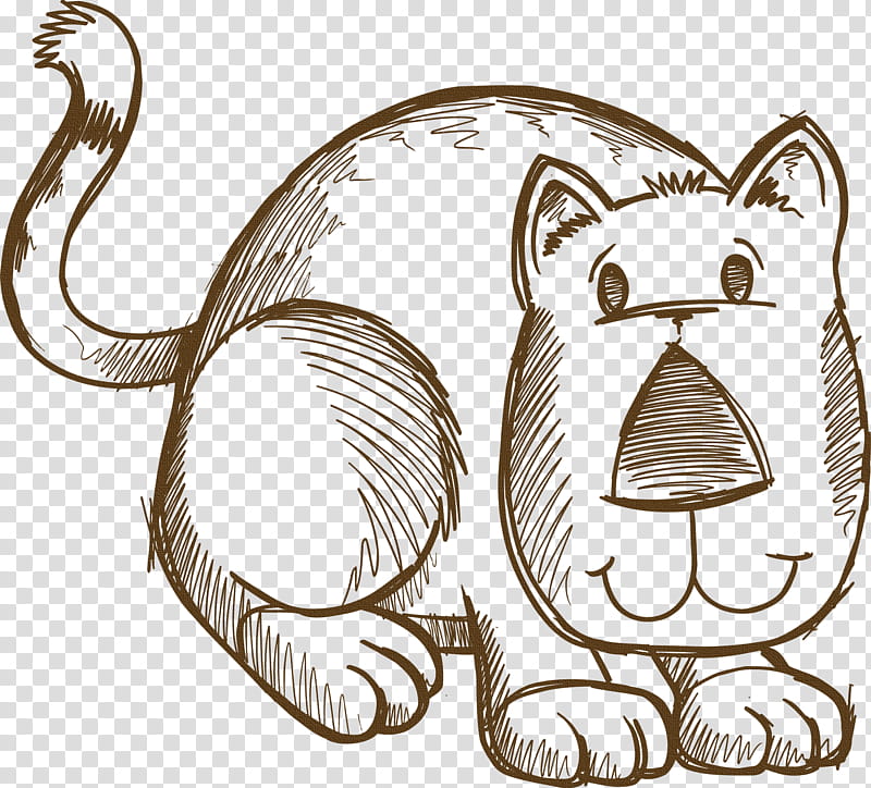 Dog And Cat, Doodle, Drawing, Lion, Animal, Line Art, Head, Black And White transparent background PNG clipart
