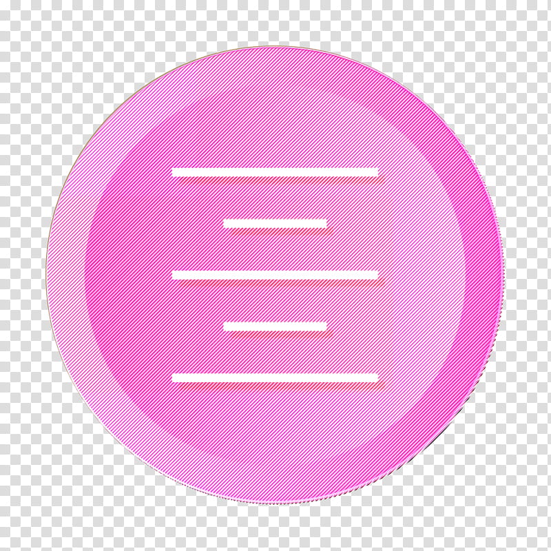 align icon center icon control icon, Paragraph Icon, Text Icon, Pink, Violet, Purple, Lilac, Circle transparent background PNG clipart