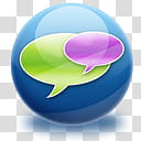 The Spherical Icon Set, chat, blue, green, and purple text cloud icon transparent background PNG clipart