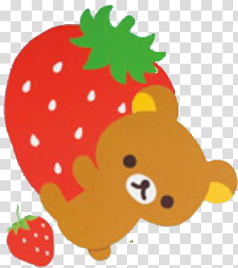 Rilakkuma Kawaii , bear and strawberry illustration transparent background PNG clipart