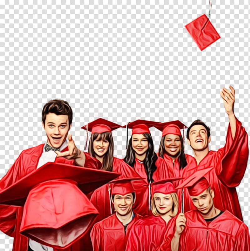 Graduation, Quinn Fabray, Rachel Berry, Puck, Santana Lopez, Graduation Ceremony, Glee Season 3, Goodbye transparent background PNG clipart