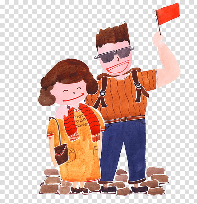 Travel Couple, Cartoon, Character, Tourism, Boyfriend, Romance, Fukei, Toy transparent background PNG clipart