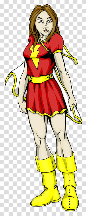 Mary Marvel-classic look transparent background PNG clipart