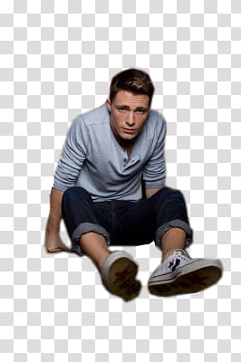 Colton Haynes, man wearing gray top transparent background PNG clipart