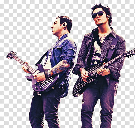 Avenged Sevenfold, two men playing guitars transparent background PNG clipart