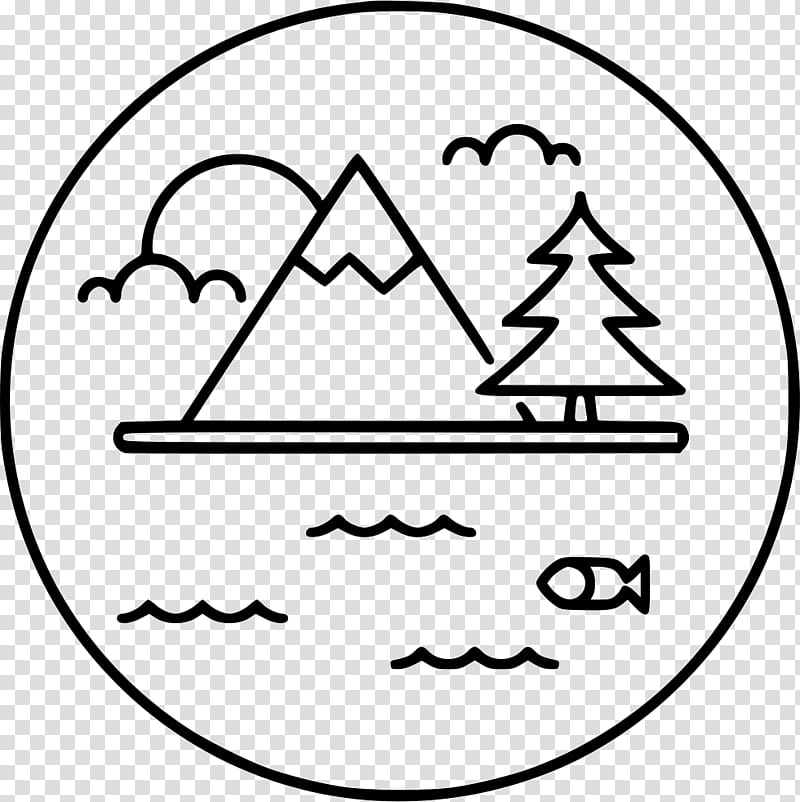 Black Circle, Lake, Drawing, Mountain, White, Black And White
, Text, Line Art transparent background PNG clipart