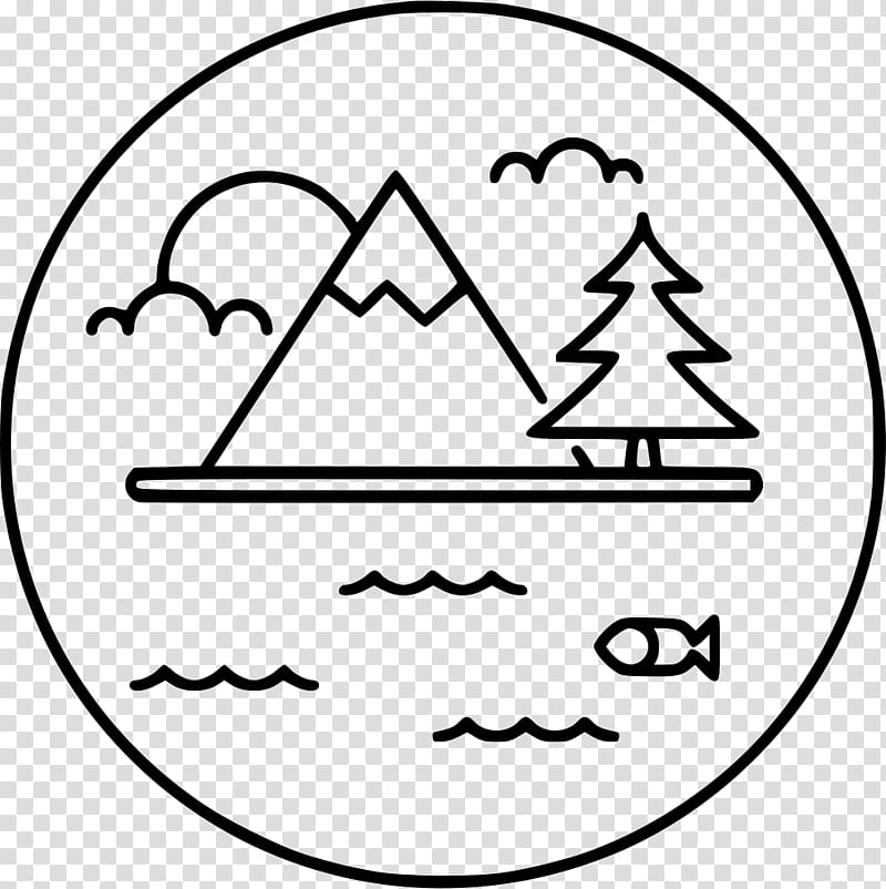 lake black and white clipart