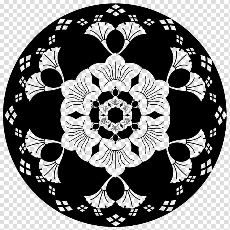 Resource HQ Kaleidoscopes, black and white flower art transparent background PNG clipart