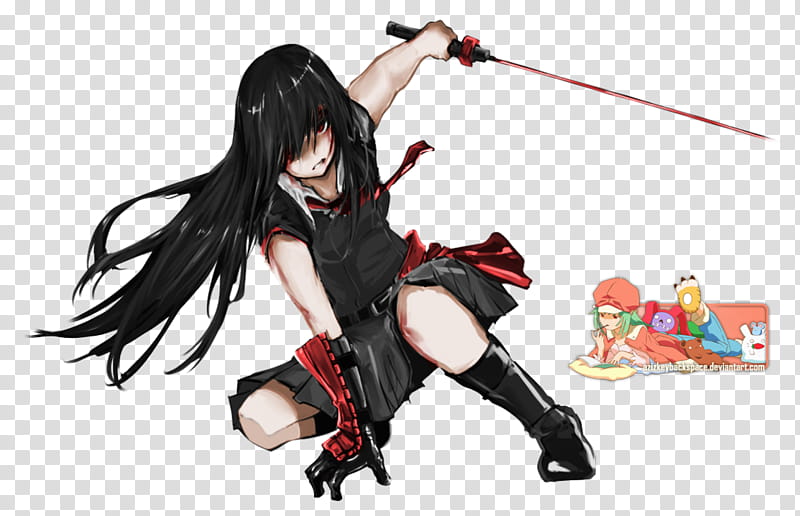Akame (Akame ga Kill!), Render, animated female character illustration transparent background PNG clipart