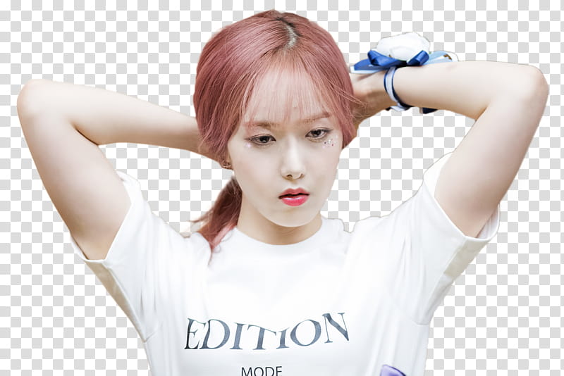 Sinb GFriend, woman putting both of her hands on her back transparent background PNG clipart