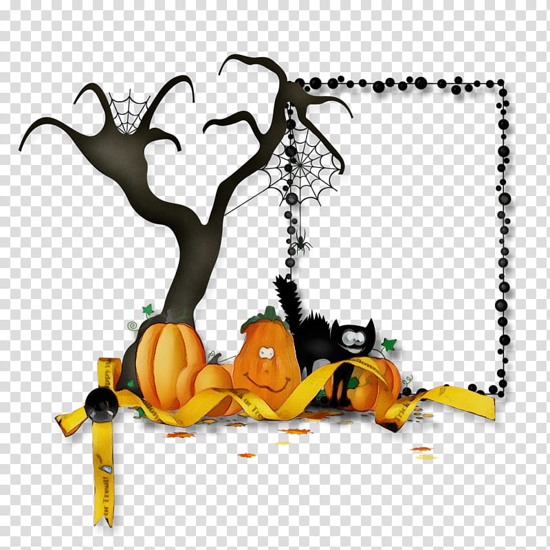 Halloween Cartoon, Halloween , Frames, Drawing, Film, Plant transparent background PNG clipart
