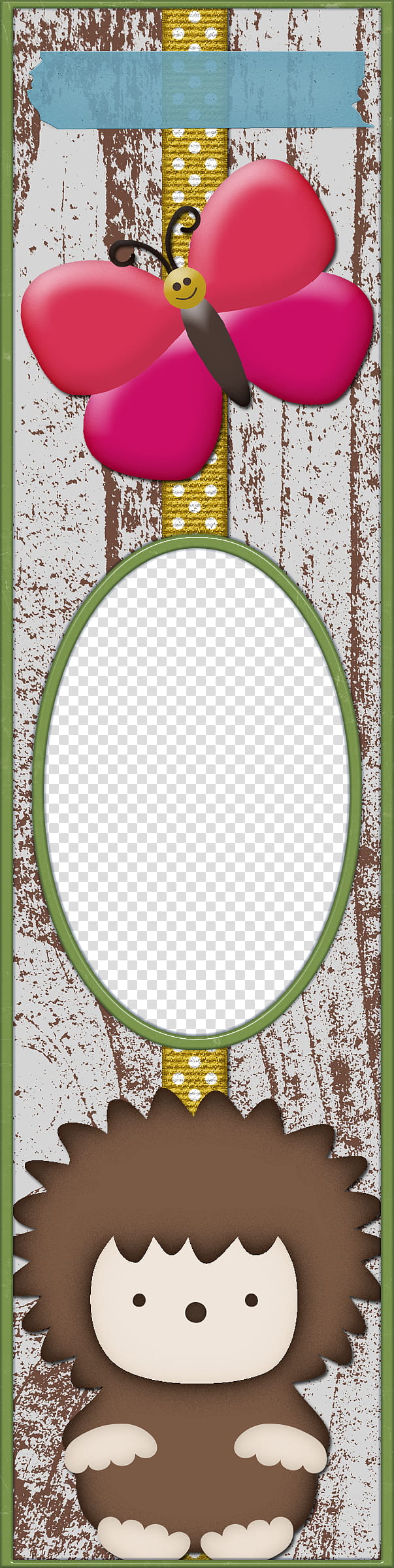 In the Woods Bookmarks, rectangular gray and green framed mirror art transparent background PNG clipart