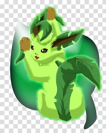 Leafeon in the Spring Breeze transparent background PNG clipart