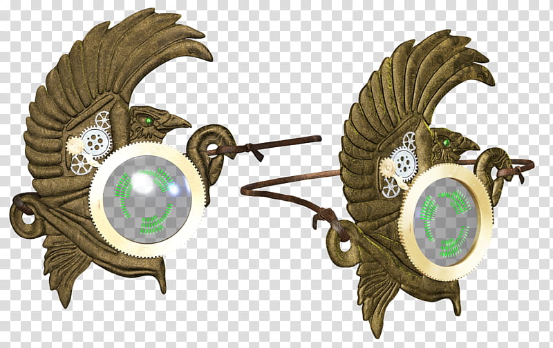 Steampunk Eyepiece, brown and grey bird illustration transparent background PNG clipart