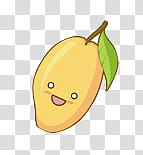 Comida Kawaii en zip, yellow Mango illustration transparent background PNG clipart