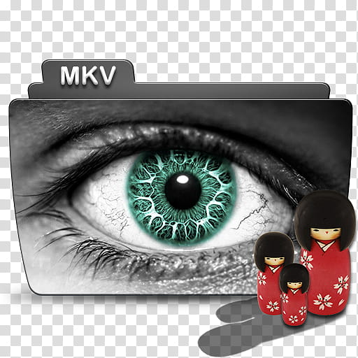 MKV HD Videos Folder Icon ColorFlow , MKV Eye transparent background PNG clipart