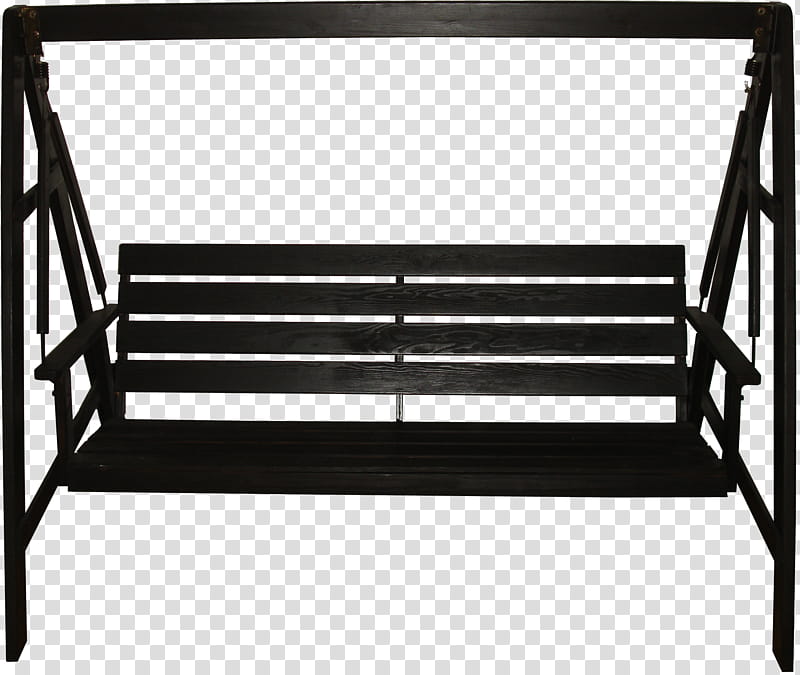 Bench, black porch swing transparent background PNG clipart