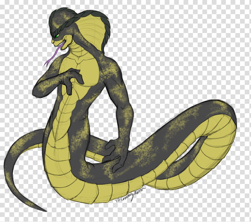 Gaia, Snake Guardian Commish, green snake animated illustration transparent background PNG clipart