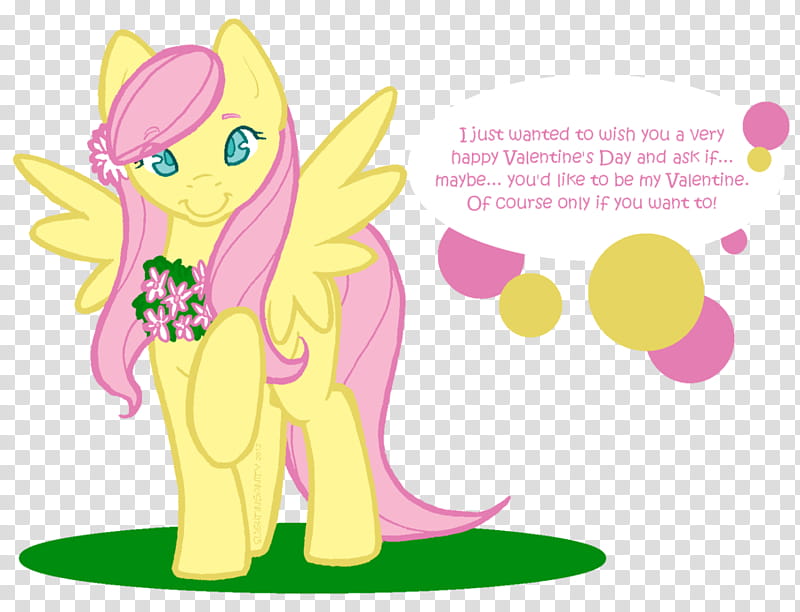 Fluttershy Valentine, yellow unicorn art transparent background PNG clipart