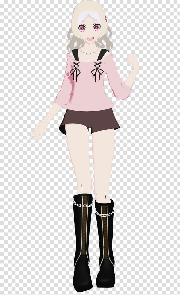 MMD Diabolik Lovers Yui Komori UPDATE!!, pink dress girl character transparent background PNG clipart