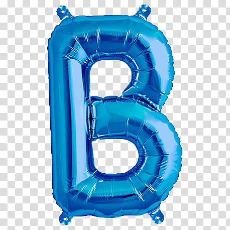 Alphabet, blue metallic foil letter B balloon transparent background PNG clipart