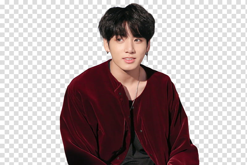 BTS Shooting for MIC Drop, man wearing red long-sleeved button-up top transparent background PNG clipart
