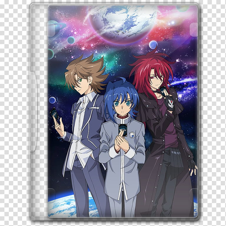 Anime  Spring Season Icon , Cardfight!! Vanguard (), three anime character transparent background PNG clipart