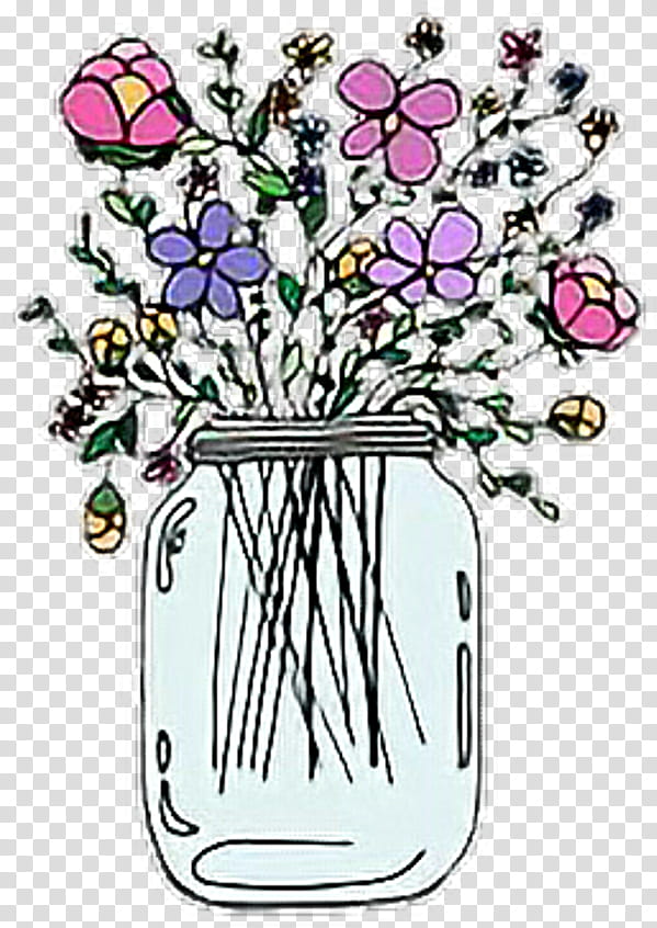 Bouquet Of Flowers Drawing, Sticker, Decal, Jar, Wall Decal, Mason Jar, Floral Design, Mason Jar With Flowers transparent background PNG clipart