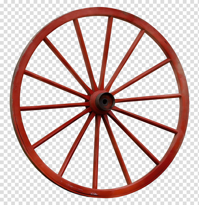 spoke wheel rim bicycle wheel bicycle part, Watercolor, Paint, Wet Ink, Alloy Wheel, Red, Auto Part, Automotive Wheel System transparent background PNG clipart