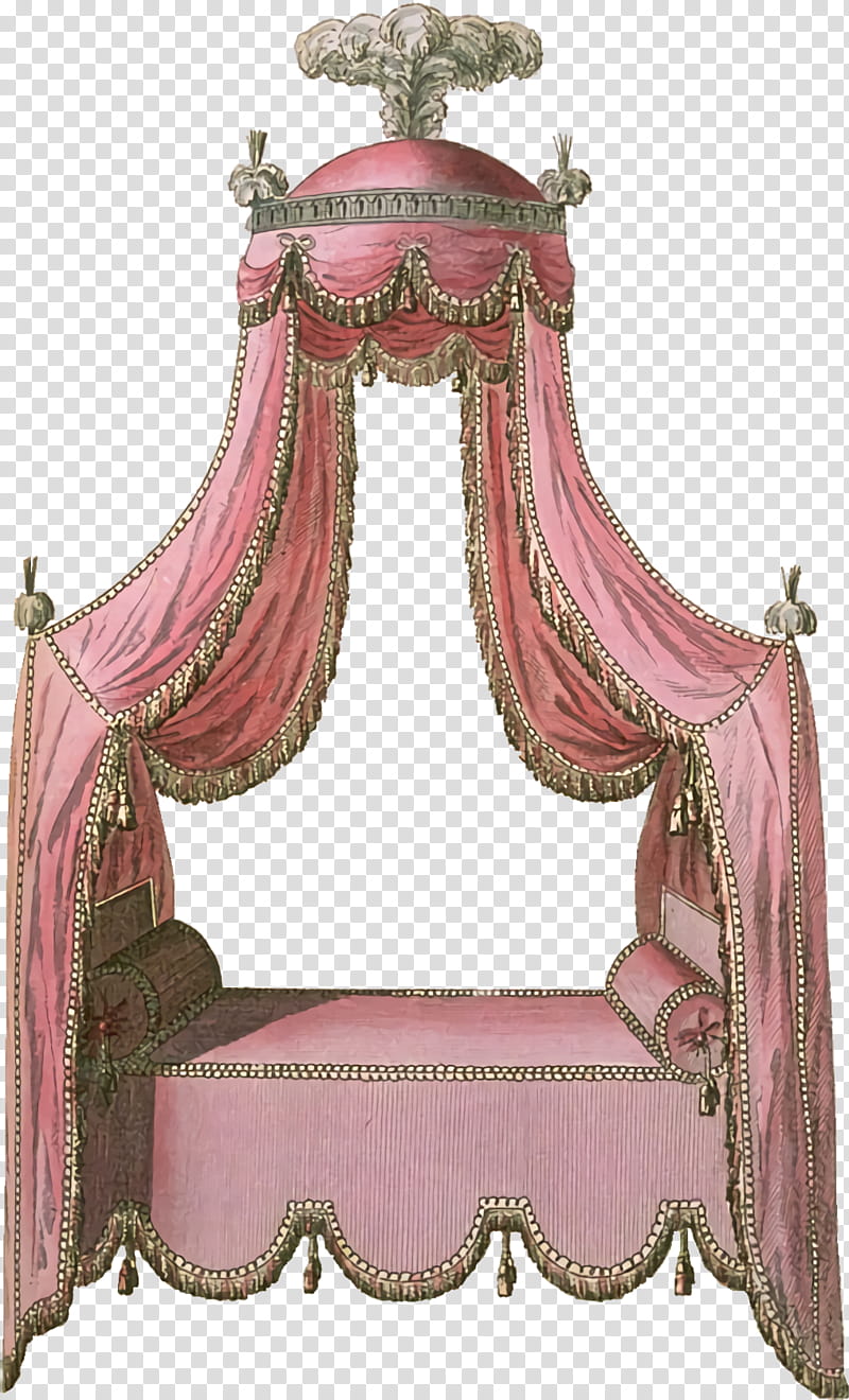 pink bed curtain furniture canopy bed, Interior Design, Magenta, Window Treatment, Room transparent background PNG clipart