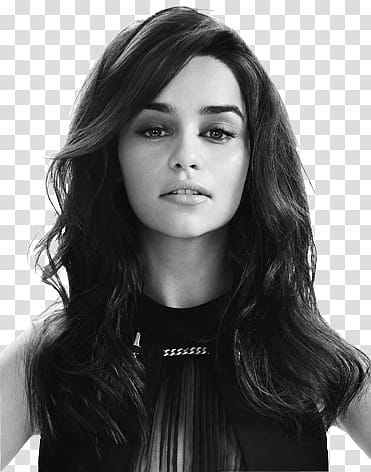 EmiliaClarke, woman wearing black tops transparent background PNG clipart