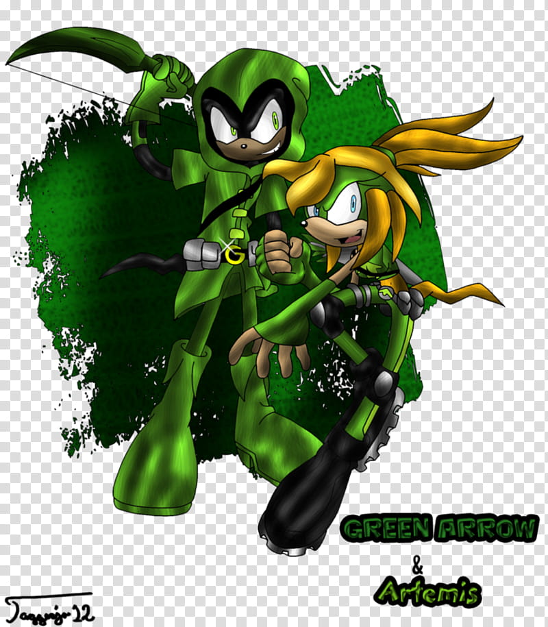 GreenArrow and Artemis, green Super Sonics transparent background PNG clipart