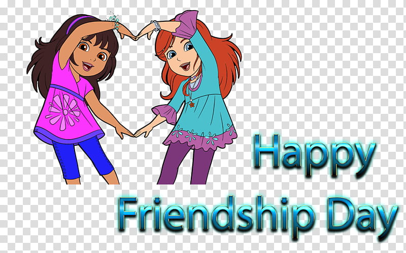 Cartoon Happy Friendship Day, Logo, Bracelet, Cartoon, Text, Line, Sharing, Interaction transparent background PNG clipart