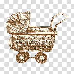 brown and grey bassinet stroller illustration transparent background PNG clipart