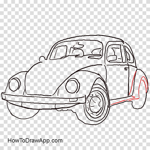 Classic Car, Volkswagen Beetle, Drawing, Sports Car, Lamborghini, Vintage Car, Vehicle, Line Art transparent background PNG clipart