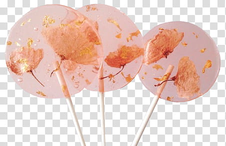 Pink, three orange lollipops transparent background PNG clipart