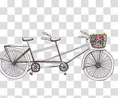 , gray tandem bicycle illustration transparent background PNG clipart