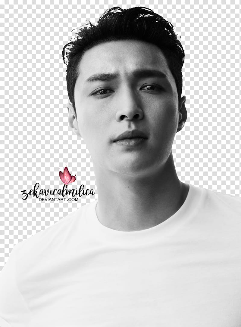 EXO Lay BIOTHERM HOMME, man in white crew-neck shirt transparent background PNG clipart
