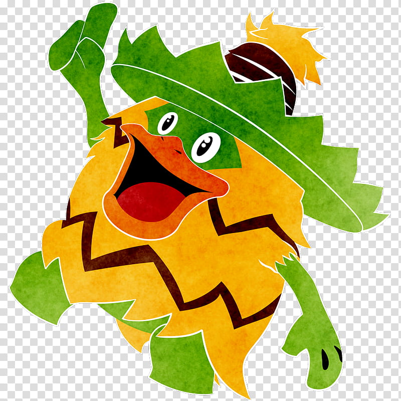 El Ludicolo Bailando Disco, yellow and green duckling wearing hat illustration transparent background PNG clipart